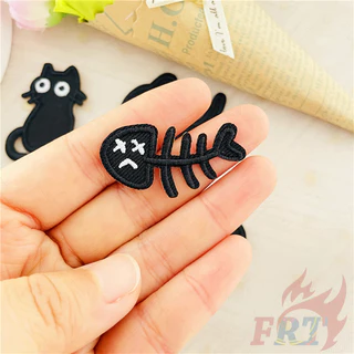 ※ ถามแมวดํา . แผ่นแปะสติกเกอร์ติดด้วยตนเองอิโมจิตลก ※ 1 ชิ้น / 5 ชิ้น DIY Fashion Patch