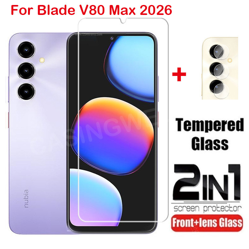 สําหรับ ZTE Blade V80 Max 5G 4G NUBIA V80 MAX Design Pro 2026 กระจกนิรภัยฟิล์มด้านหน้าป้องกันหน้าจอกลับกล้องเลนส์ป้องกันฟิล์ม