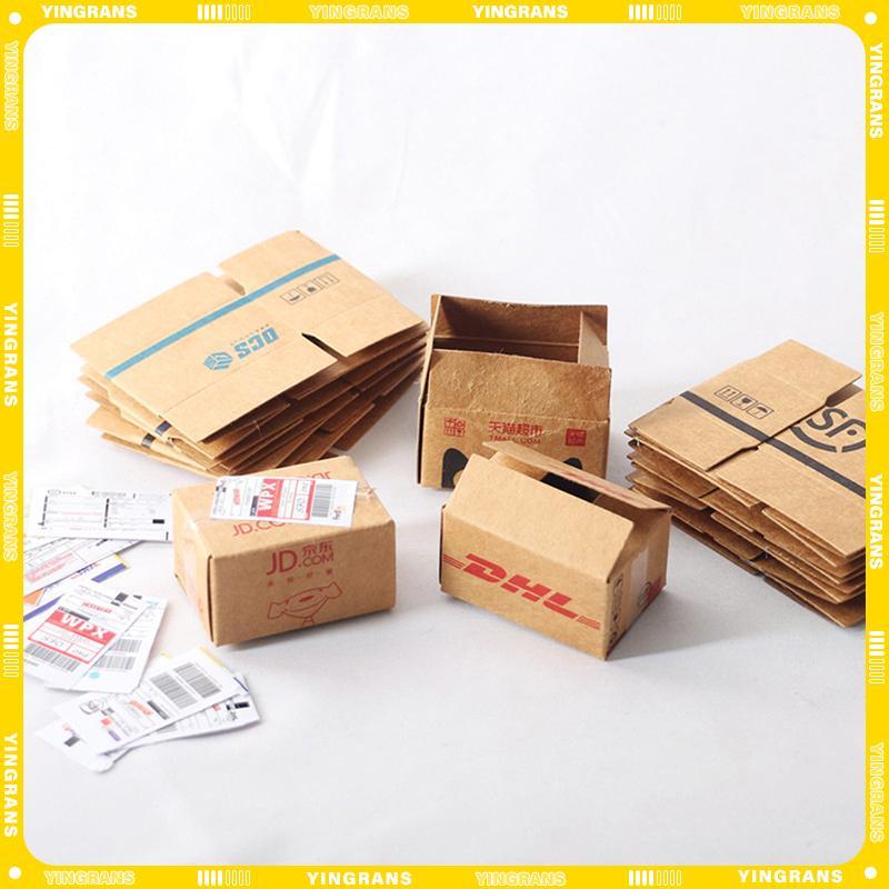 [yingrans] 1 ชุด Mini Carton Express Carton 1:12 Dollhouse Miniature Express Box Decor ของเล่น TH