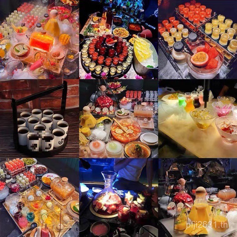 แก้วไวน์ Creative 2 ชุดสารานุกรม Xianer Rainbow 3 Hotel Ma Bar ชุดไวน์สไตล์จีนจีน Drunk Bucket Hemp 