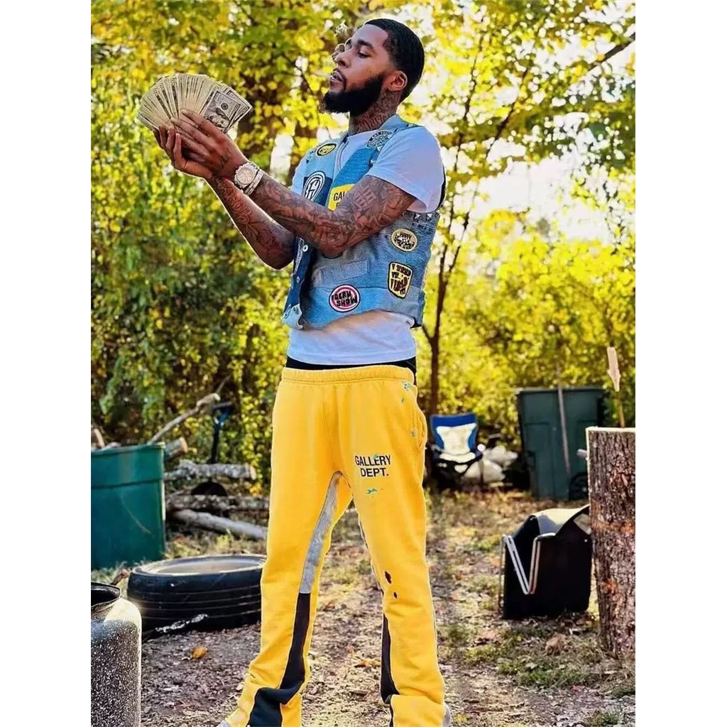 L0R5 GALLERY DEPT กางเกงเหงื่อบานทาสีกางเกงสี