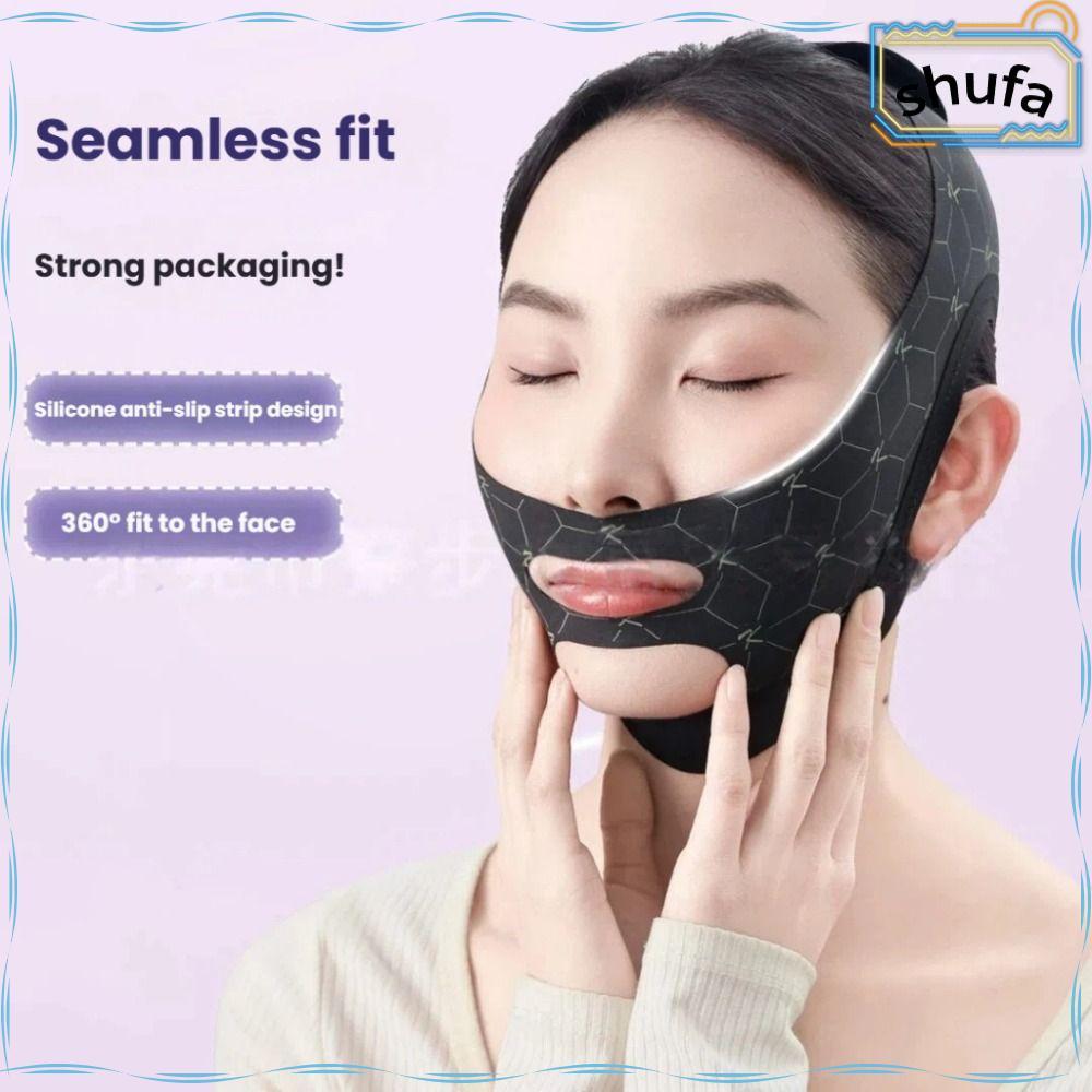 SHUFA Face Toning Belts, Anti-slip Reusable Face Lifting Tapes, Adjustable Chinology Jawline Shaper 