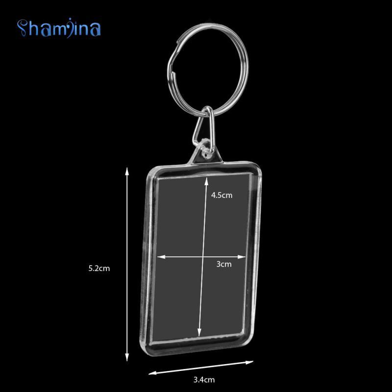[Shamjina] 3x 10x CLEAR อะคริลิคพวงกุญแจพลาสติก INSERT PHOTO KEYCHAIN Keyfob 38x25mm