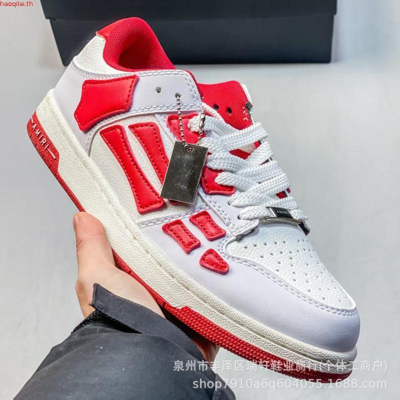 รองเท้าแตะขอบต่ำ Amiri สำหรับทั้งชายและหญิง หนังวัวชั้นนอก ระบายอากาศได้ดี ใส่สบายในสไตล์ลำลอง