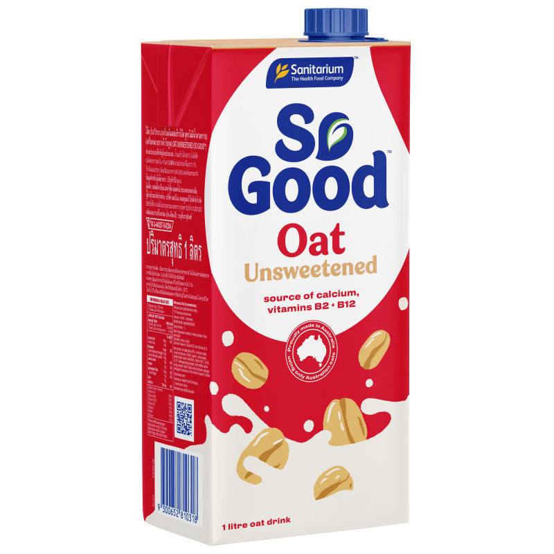 โซกูดโอ๊ตสูตรไม่มีน้ำตาล 1ลิตร So Good Oat Unsweetened 1ltr. [หมายเลขบาร์โค้ด 9300652810318]