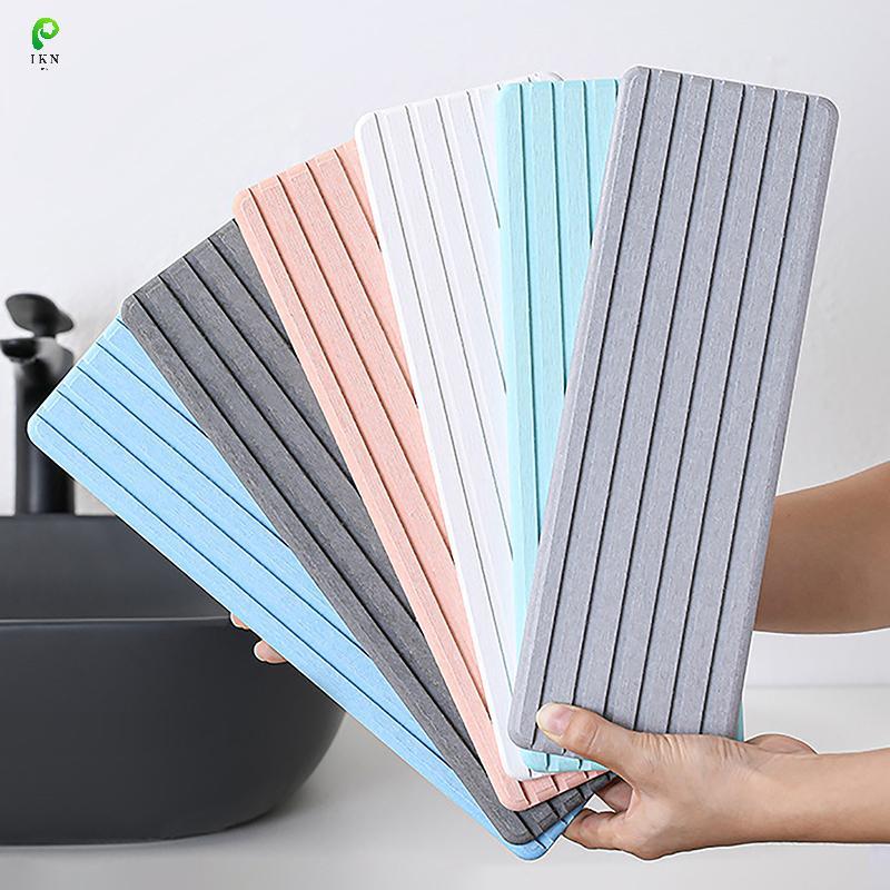 [ikn] Qui Drying Home Diatomite Mat แผ่นดูดซับน้ําที่รองแก้วทนความร้อนดินเบาอ่างล้างจานก๊อกน้ําเสื่อกันลื่น [TH]