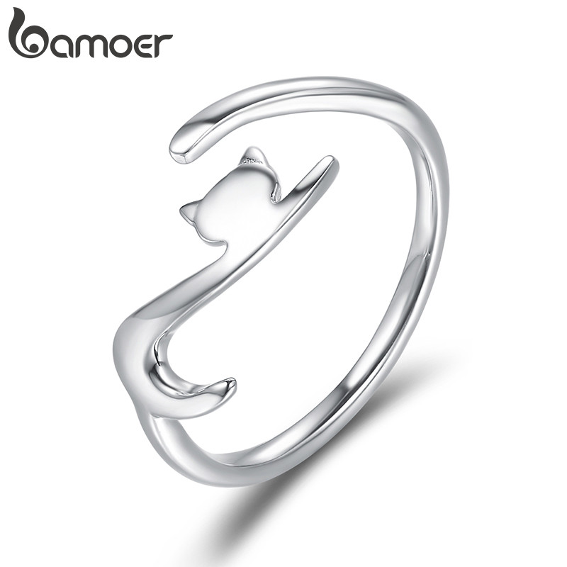 แหวนปรับขนาดลายแมวดำจากแบรนด์ BAMOER สวยงามและเหมาะสมสำหรับเป็นของขวัญให้ผู้หญิง