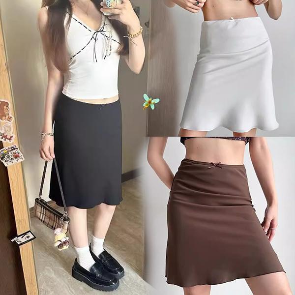 mimi&didi#กระโปรงสั้นเอวสูงผ้าลูกไม้ฝรั่งเศสสีขาว กระโปรงทรงเข้ารูป กระโปรงสั้นทรงเอไลน์หางปลา สำหรับผู้หญิง#99377
