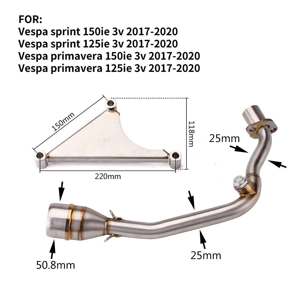 เหมาะสําหรับท่อไอเสียด้านหน้า Vespa Sprint150 Sprint 150