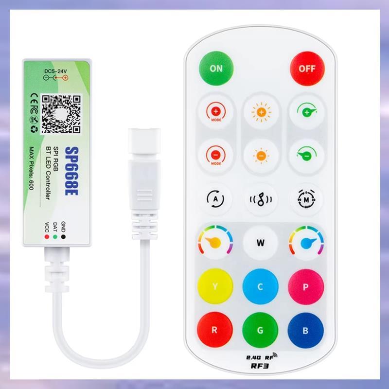 SP668E สําหรับ WS2811 สําหรับ WS2812B SPI RGB LED Controller 600 IC BT APP 2.4G Remote- DIY แบบไดนาม