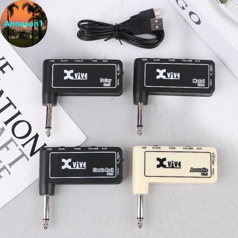 Annasun Guitar Plug Amp Mini กีตาร์ไฟฟ้าแบบชาร์จไฟได้หูฟัง Amp Amplifier GA-3 Classic Ro / GA-4 โลหะ