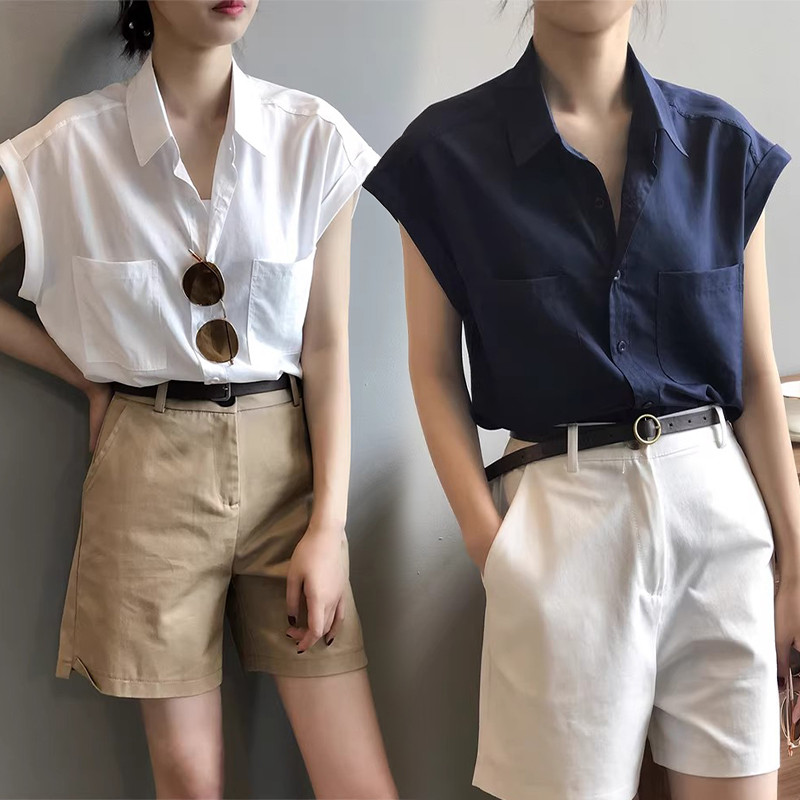 W589 เสื้อชีฟองพิมพ์ลายกราฟฟิตี้สำหรับผู้หญิง สไตล์ใหม่สำหรับฤดูใบไม้ผลิ/ฤดูร้อน ใส่ได้หลายโอกาส ทรงหลวม สไตล์เรโทรฮ่องก