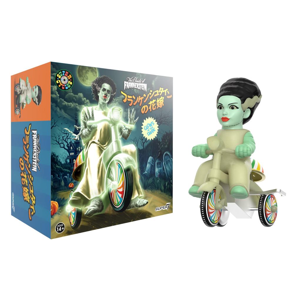 Super7 Super Cycles Universal Monsters เจ้าสาวของ Frankenstein พร้อม Windup Glow Trike - 5 Universal