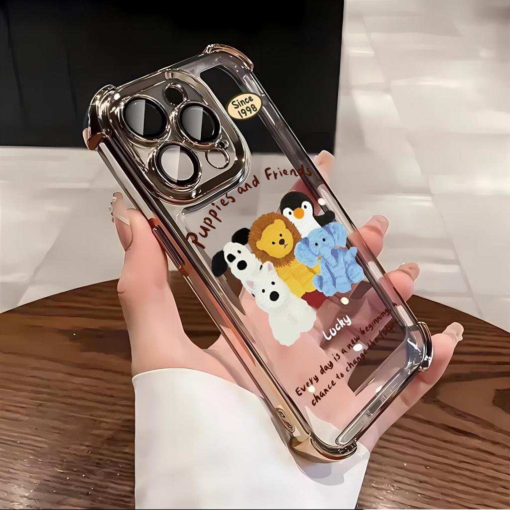 เคสโทรศัพท์สําหรับ ไอโฟน 15/14/13/12 ชุด กันกระแทกสี่มุม เรืองแสง เข้ากันได้กับ แอปเปิล 16/16 มือโปร