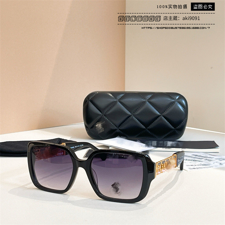 3VI8 CHA# Female LOGO Trendy men's square-frame acetate sunglasses ch3486
