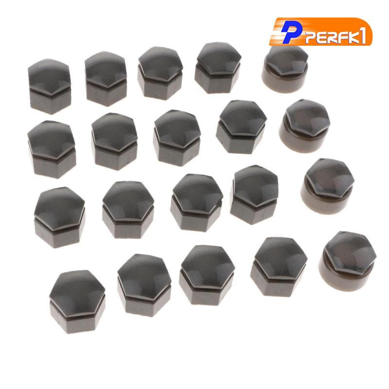 [Perfk1] 20x19mm Car Hub Screw Cover Wheel Nut Lug Dust Cover Caps สีเทาสําหรับ Q7