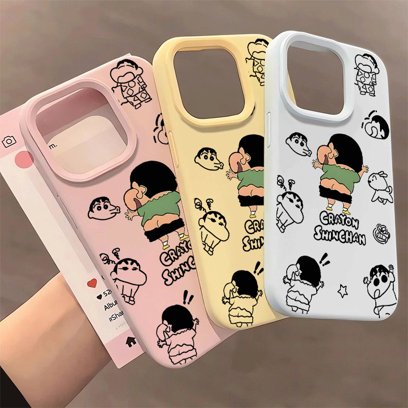 เคสไอโฟน17 15 สำหรับ IPhone 13 16E 11 17 15 12 14 16 Pro Max 14 15 16 Plusเคสใสป้องกันรอยเหลวลายชินจัง ม้า2026 น่ารัก