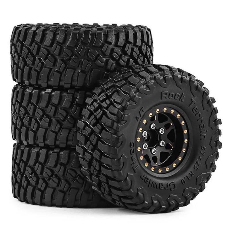 57 มม.1.3 นิ้ว Heavy Duty ทองเหลือง Beadlock ล้อและยางสําหรับ 1/18 1/24 RC Crawler รถ FCX24 FCX24M T