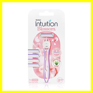 Schick Intuition Blossom 32.5g ชิค มีดโกนและรีฟิล 4 ชิ้น.