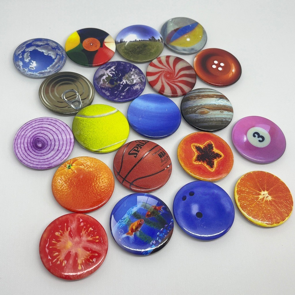 Y2K Aesthetic Round Gloss Waterproof Button Pin