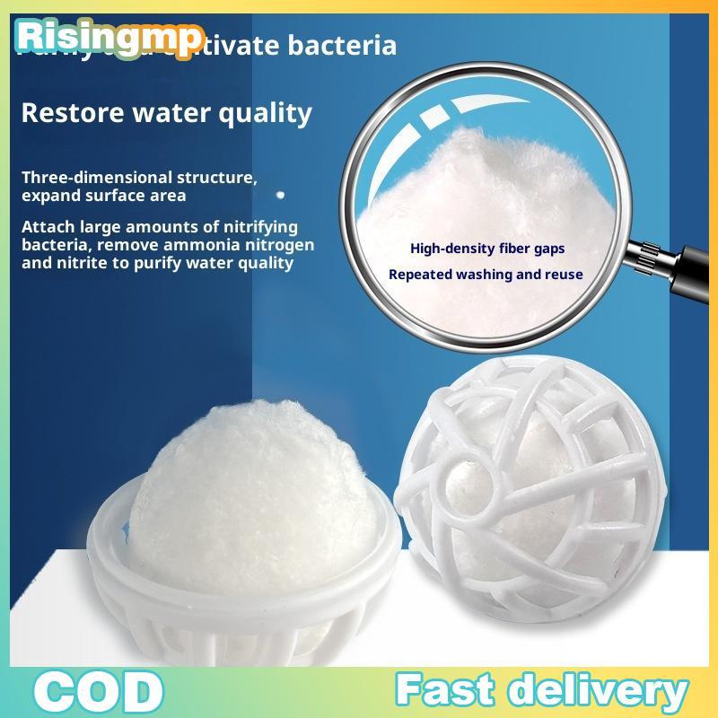 [risingmp] 10 ชิ้นตู้ปลากรองผ้าฝ้าย Magic Ball ฟองน้ํา Nitrification ถังปลากรอง Bio Ball กลางแจ้ง Po