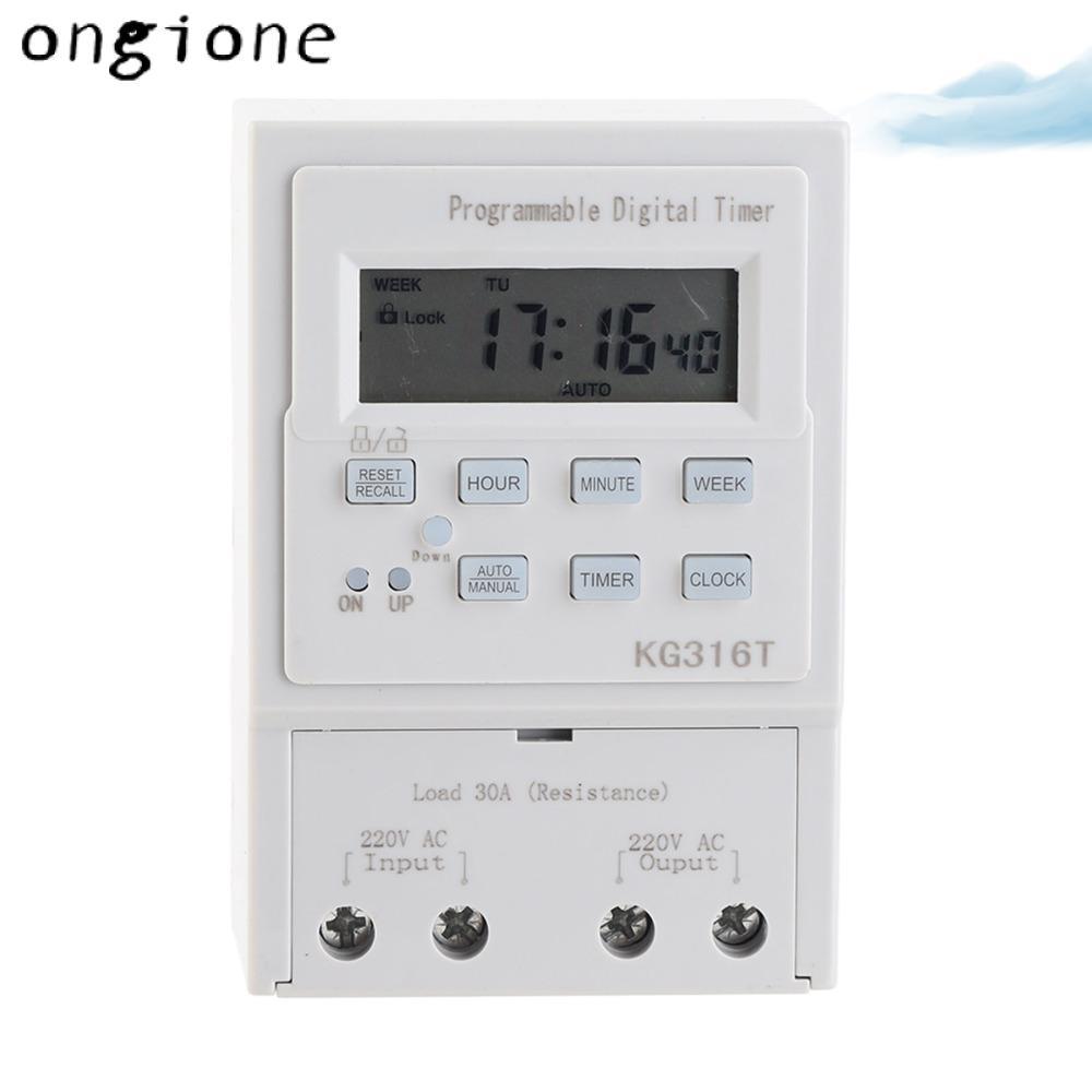 ONGIONE Digital Timer Switch, AC 220V 30A Programmable Timer, Smart Home 1Min - 168H KG316T พร้อมจอแ