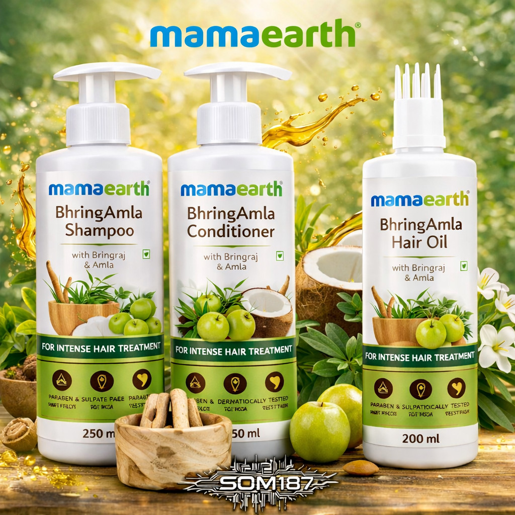 Mamaearth BhringAmla กระตุ้นการเกิดผมใหม่ ชะลอหงอก