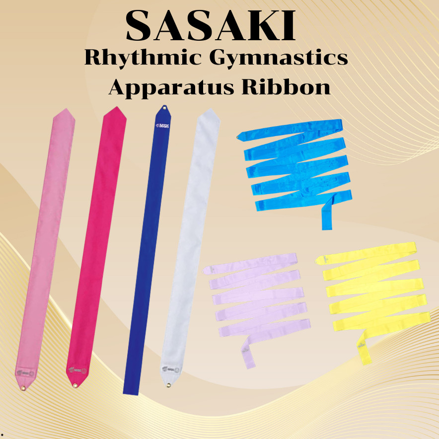 SASAKI Rhythmic Gymnastics Ribbon - 5m Rayon, International Gymnastics Federation Recognized, Approv