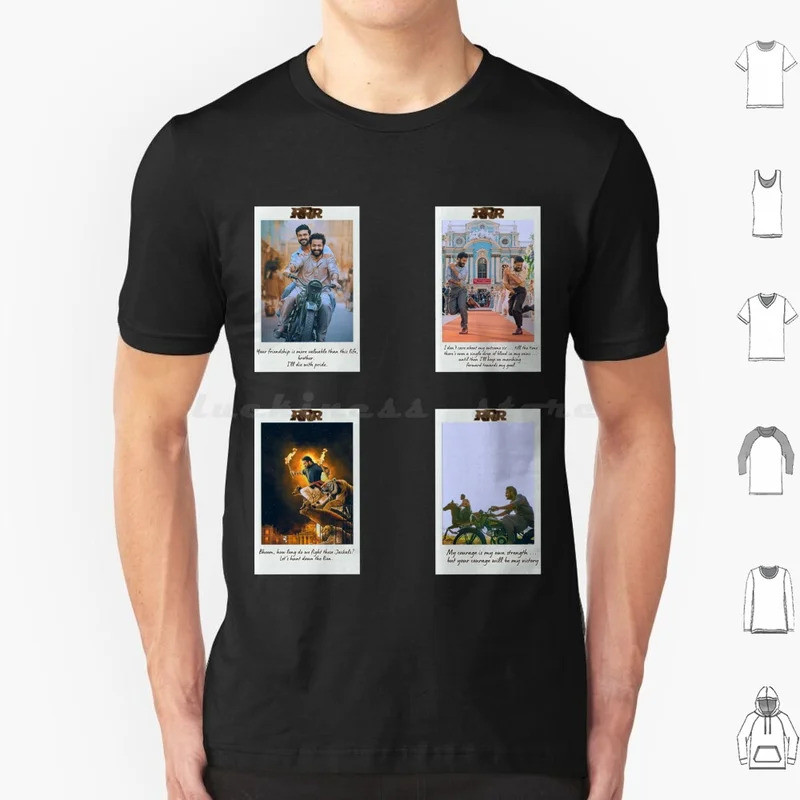 ชุดคำคมจากภาพยนตร์ Rrr / เสื้อยืดผ้าฝ้ายสำหรับผู้ชายและผู้หญิง พิมพ์ลาย DIY Rrr Ntr Ram Charan ภาพยน