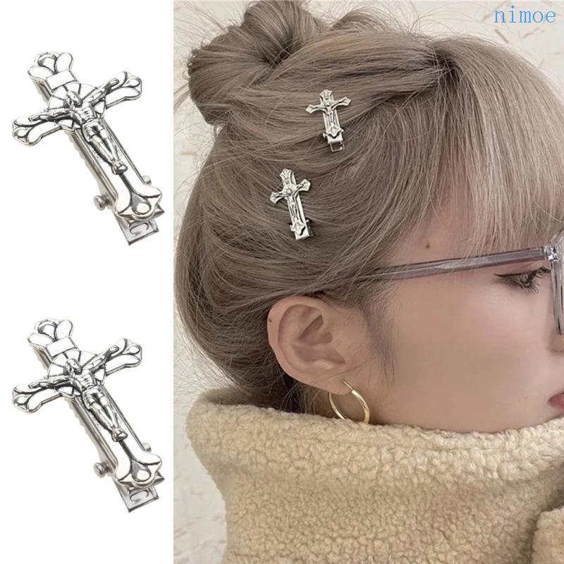 Nio Gothic สําหรับคลิปผมข้าม Bangs Hair Barrettes สําหรับ Creative Halloween Punk