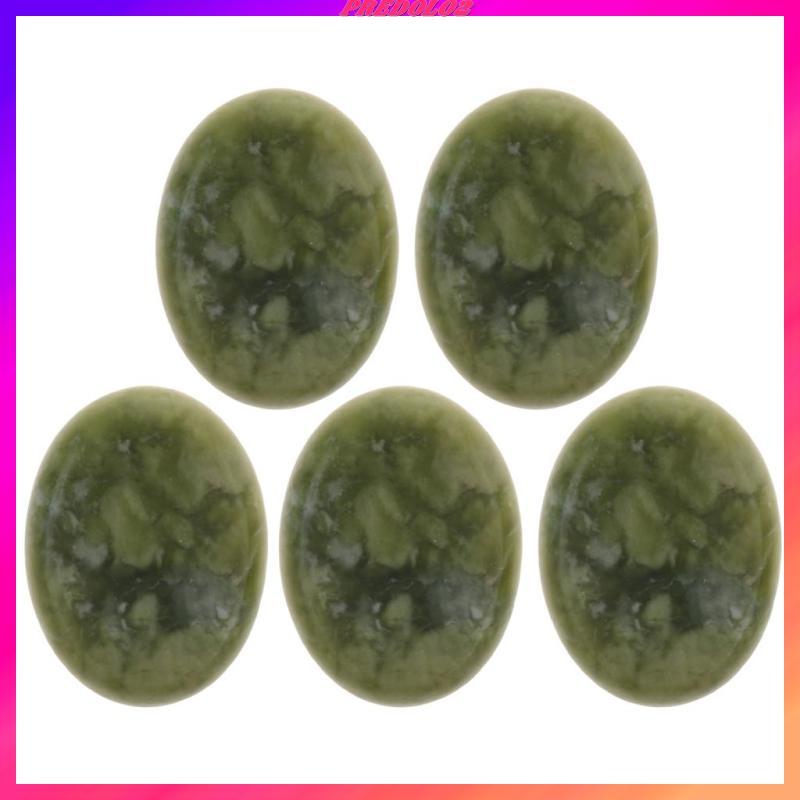 [Predolo2] 5 ชิ้นหยกธรรมชาติหินนวดร้อน Full Boby Spa นวดบําบัด 3x4 ซม.