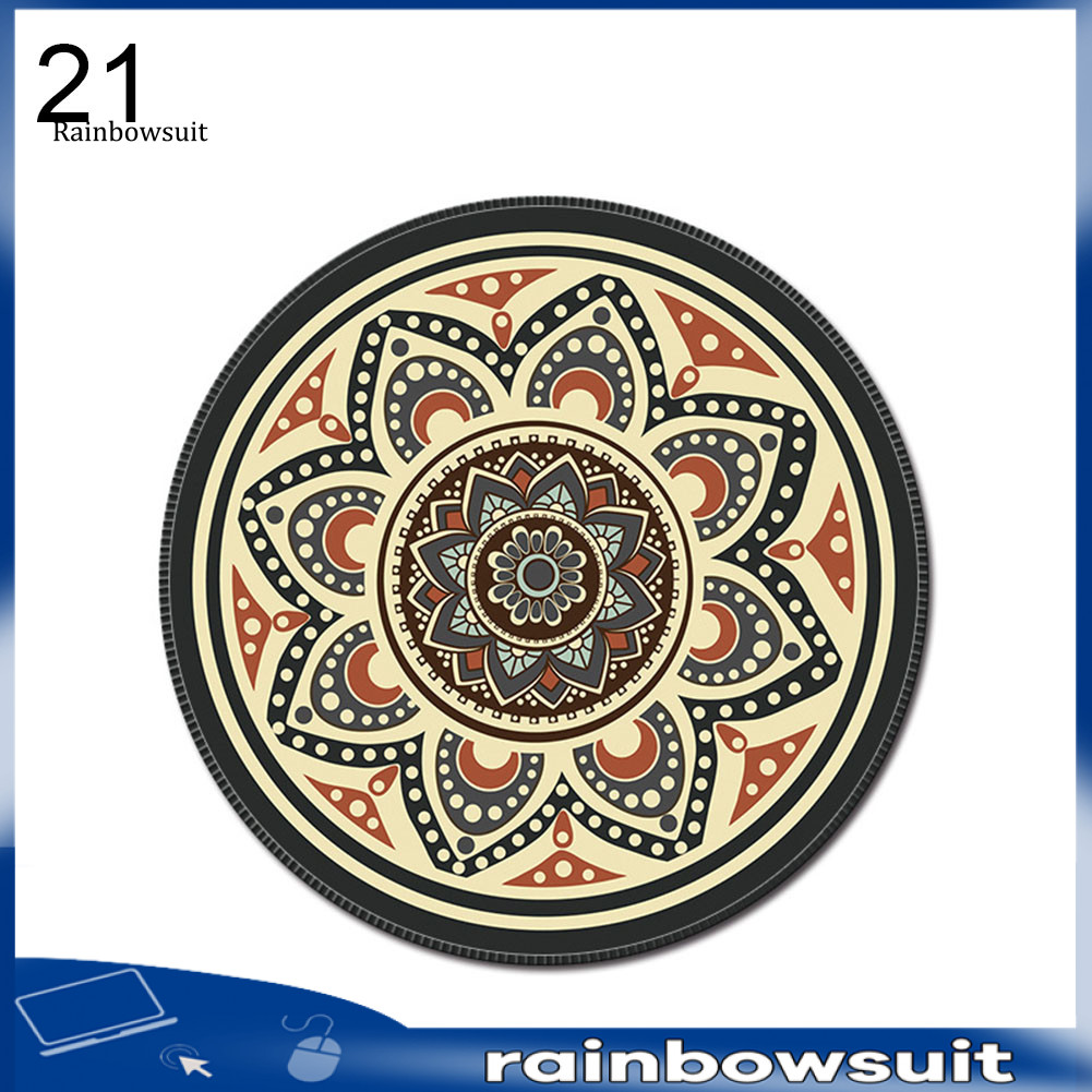 [RB] Vintage Bohemian Round Computer 3D Game Carpet Mouse Pad Mat Anti Slip Mousepad