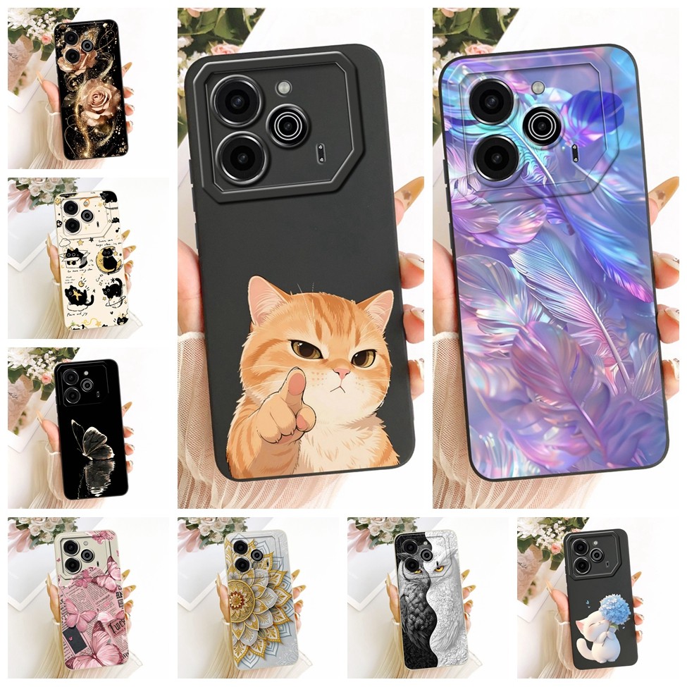 ปลอก Tecno Pova 6 Pro Cover LI9 แฟชั่นการ์ตูนน่ารักตลกทาสีซิลิโคนเคสโทรศัพท์ Techno Pova 6 Pro L19