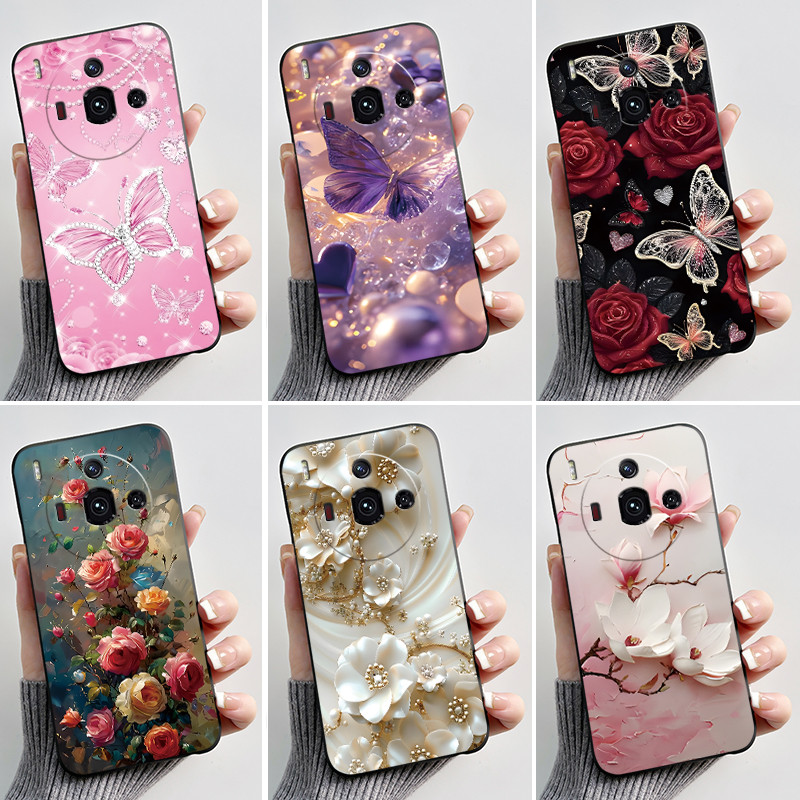 สําหรับ Nubia Z50S Pro กรณีแฟชั่นผีเสื้อดอกไม้ซิลิโคนนุ่ม Jelly ปกหลังสําหรับ ZTE Nubia Z50S Pro สีด