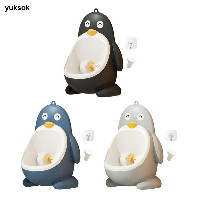 [yuksok] Penguin Shape Boy Training โถปัสสาวะปัสสาวะ Pee Train สนุกเล็งติดผนังการ์ตูนสําหรับเด็กผู้ชายเด็กทารกห้องน้ําบ้าน