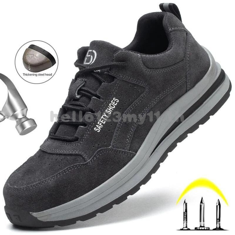 Steel Toe Work Safety Shoes ผู้ชายผู้หญิงน้ําหนักเบา Puncture-Proof Safety Boots Steel Toe Construct