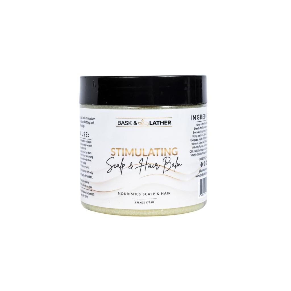 Bask&LatherStimulatingScalpandHairBalmforHairGrowth,Mango&SheaButter,NourishingJojobaOil,Peppermint&