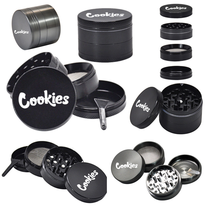 ที่บดสมุนไพร 50มม. Grinder Cookies 4 ชั้น ที่บดสมุนไพรขนาดพกพา วัสดุโลหะ บดได้ละเอียด พกพาสะดวก พร้อ