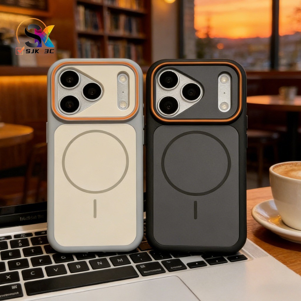 หรูหรา 2-โทนเคสโทรศัพท์แม่เหล็กสําหรับiPhone 17 16 15 14 13 12 Pro Max 14/15/16 plus 11 ซิลิโคน17Pro AirปลอกกันกระแทกAnti-Drop Matte Cover