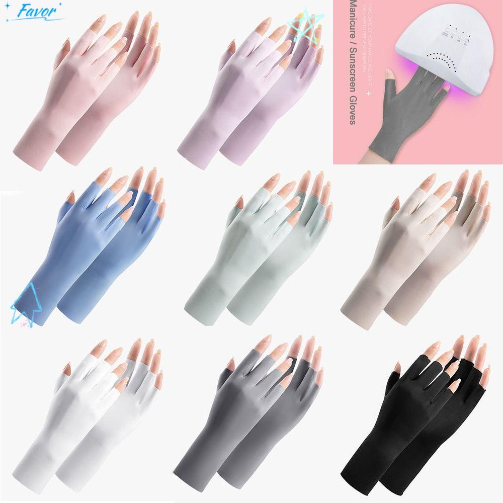 ถุงมือกันแดด FAVOR สำหรับป้องกันรังสี UV ขณะทำเล็บ
