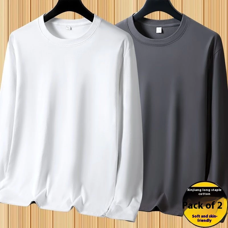เสื้อยืดแขนยาวผู้ชาย ใส่สบายและนุ่ม ระบายอากาศได้ดี สไตล์ลำลอง