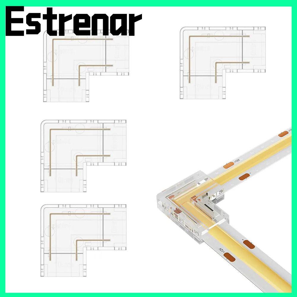 ESTRENAR L รูปร่างตัวเชื่อมต่อฝาครอบ, 90 องศาโปร่งใส COB LED Connectors, Quick Connect L รูปร่างมุม 