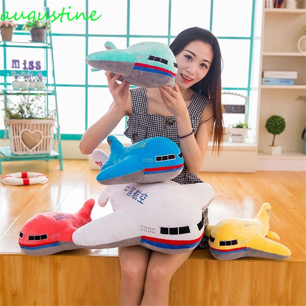 AUGUSTINE จําลองเครื่องบินเบาะนอนเด็กของขวัญตุ๊กตาหมอนยัดไส้สําหรับคริสต์มาสหมอนตุ๊กตาหมอนนุ่มเครื่อ