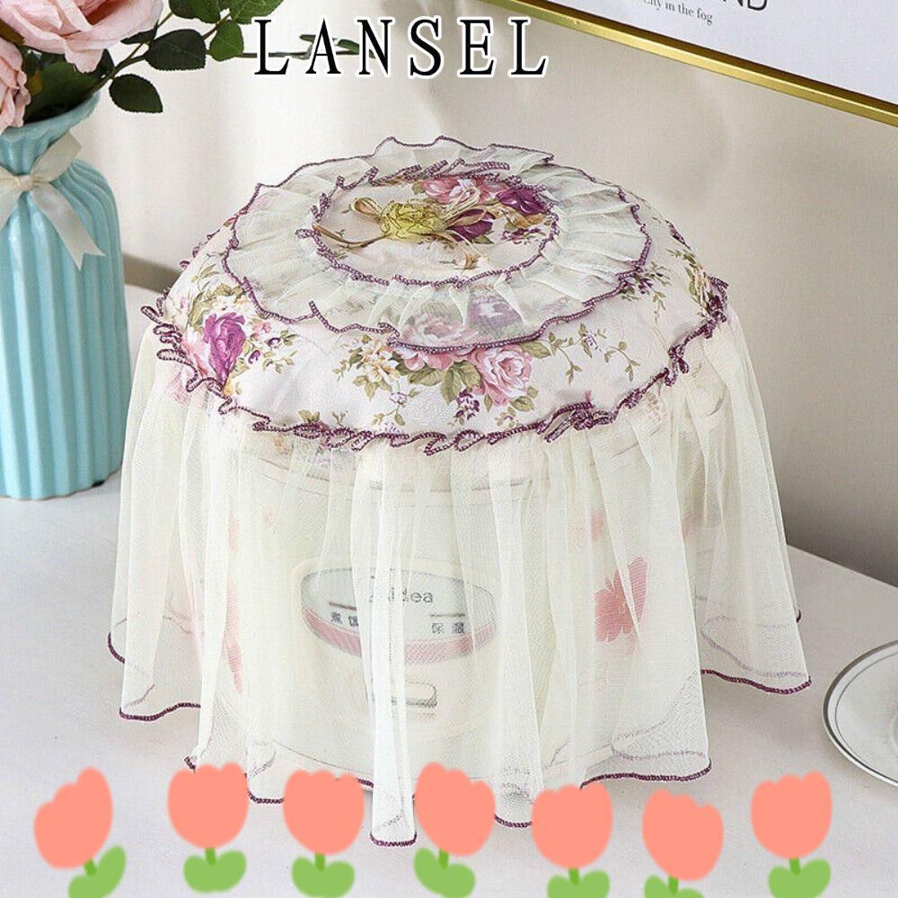 แลนเซล1 ฝาครอบกันฝุ่นหม้อหุงข้าว, ฝาครอบกันฝุ่นหม้อทอดอากาศลายดอกไม้สากล, ผ้าคลุมไมโครเวฟปักลูกไม้พระกันน้ํามัน