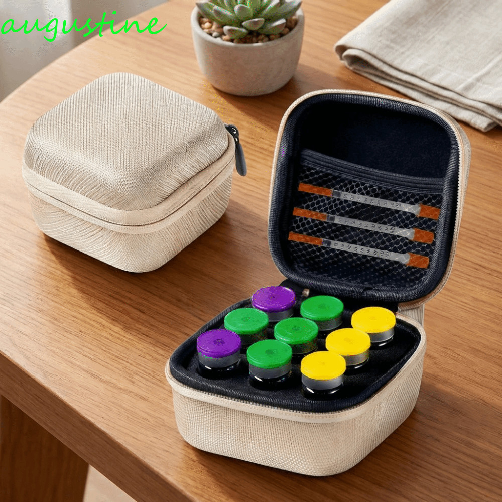 AUGUSTINE อินซูลิน Vial Protector,ป้องกันฝุ่น 10ML Insulin Vial Storage Case,แบบพกพาสวมใส่ 9 ช่องกัน