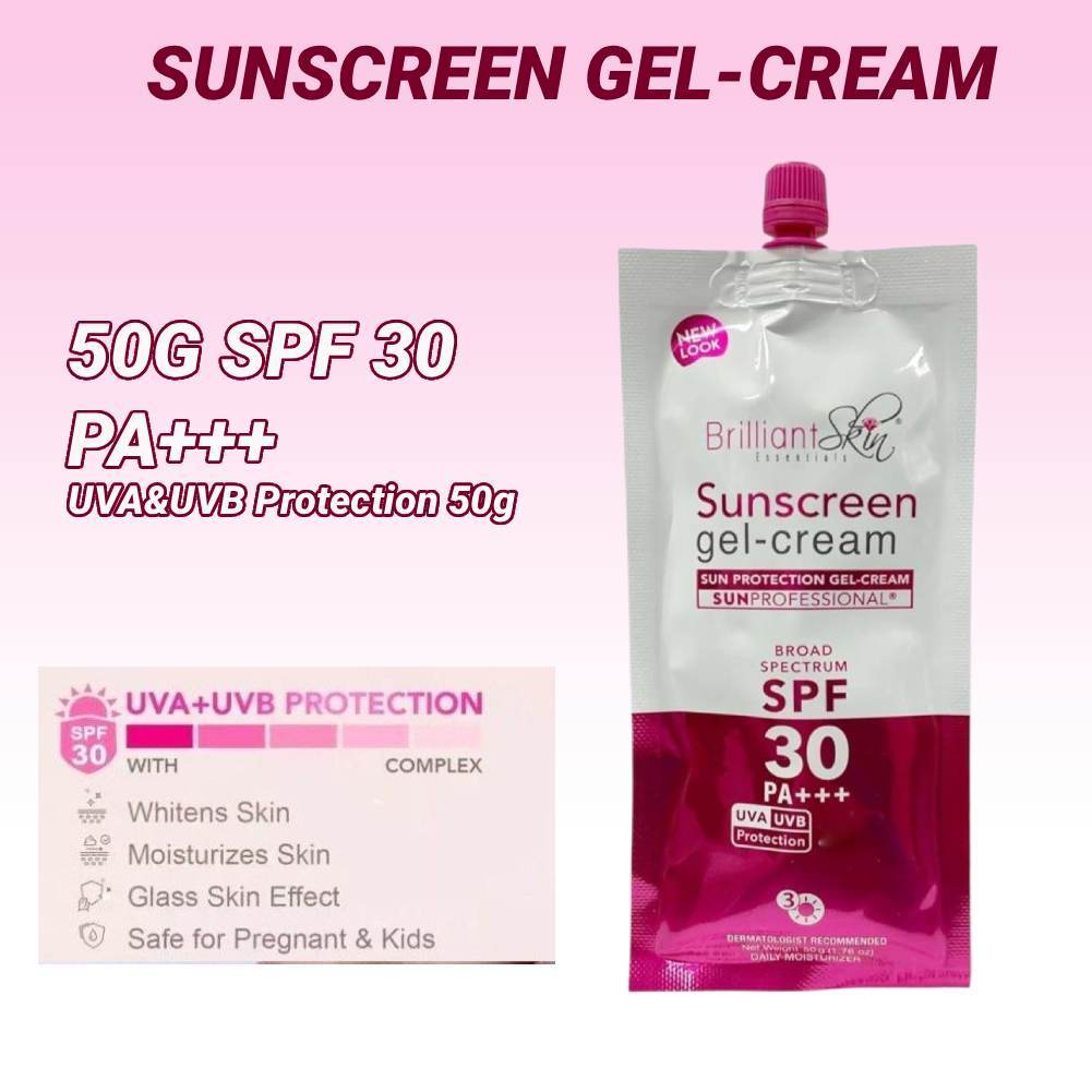 Brilliant Skin Sunscreen Gel Cream SPF30 ซอง PA+++ 50g ครีมกันแดดบํารุงผิวหน้าคลาสสิก
