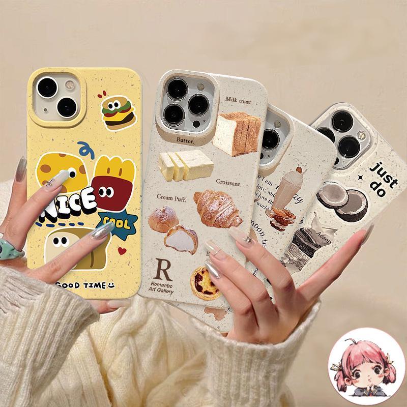 ส่งของเร็ว เคสสำหรับไอโฟน17 ขนมหวาน เคสมือถือลายข้าวโอ๊ต For IPhone17 14 15 16 11Pro MAX 12/13MINI XR/XS 6/7/8PLUS SE2/3