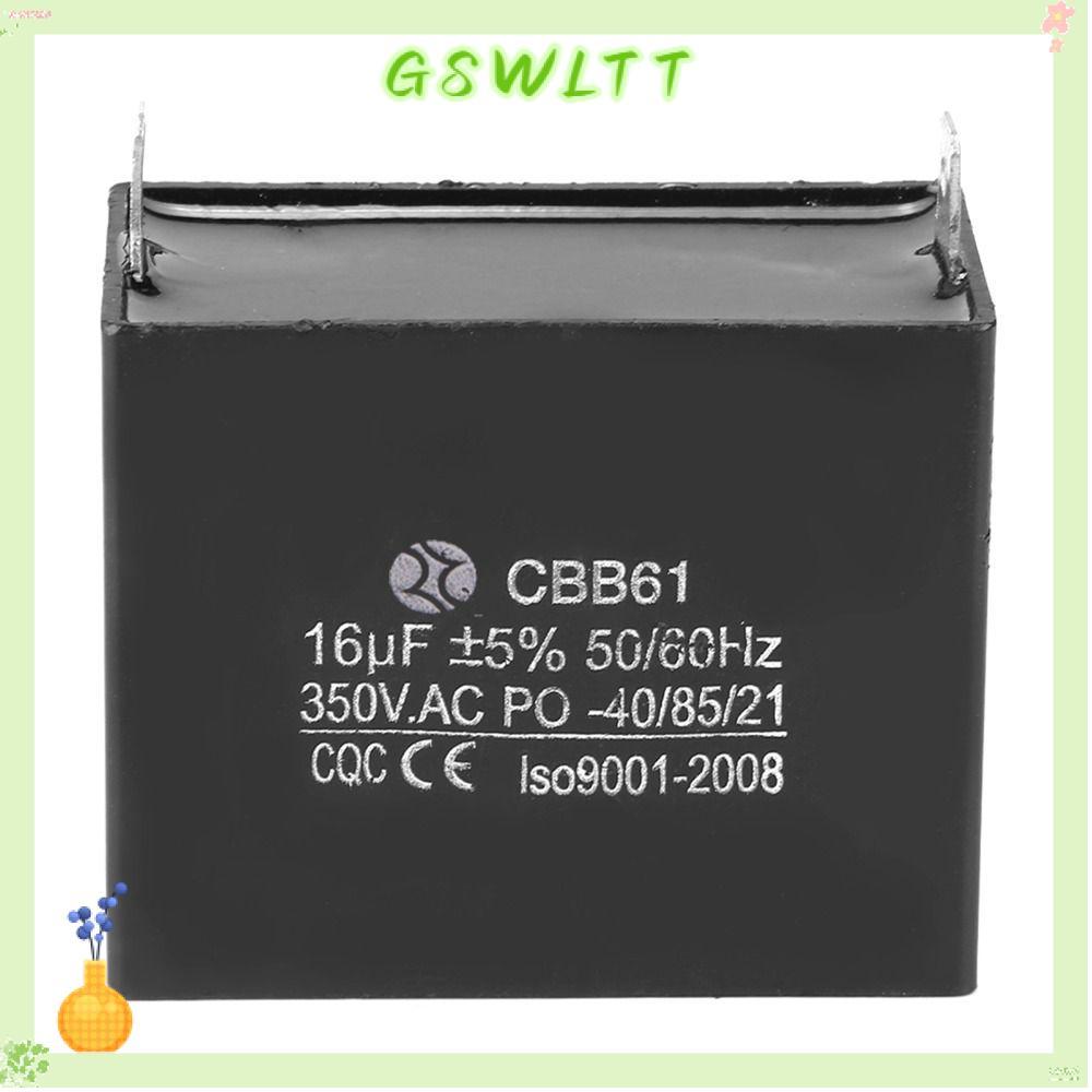 GSWLTT ตัวเก็บประจุเครื่องกําเนิดไฟฟ้า, CBB61 16uF CBB61 ตัวเก็บประจุ, ส่วนประกอบไฟฟ้า 350V AC 50/60