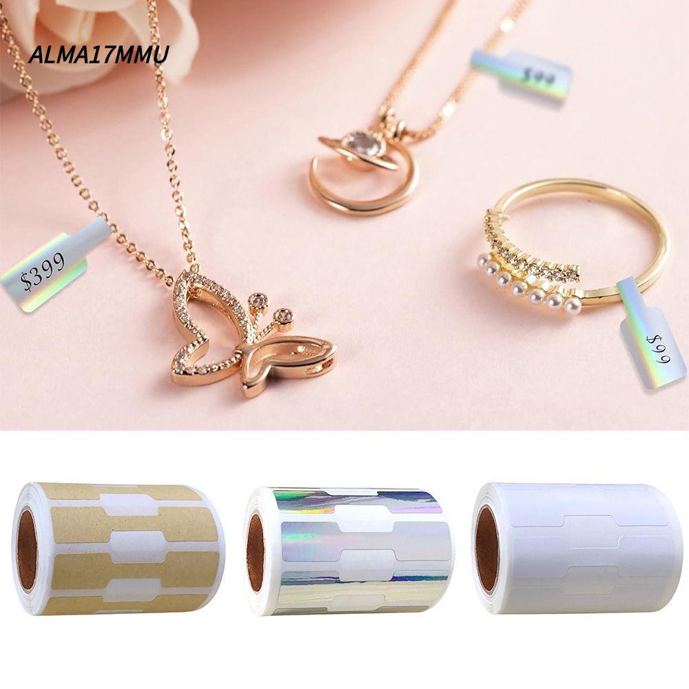 ALMA17MMU 500PCS สร้อยคอแหวนแท็กราคา,เปล่าเครื่องมือแสดงป้ายราคาเครื่องประดับ,Multicolorกระดาษคราฟท์