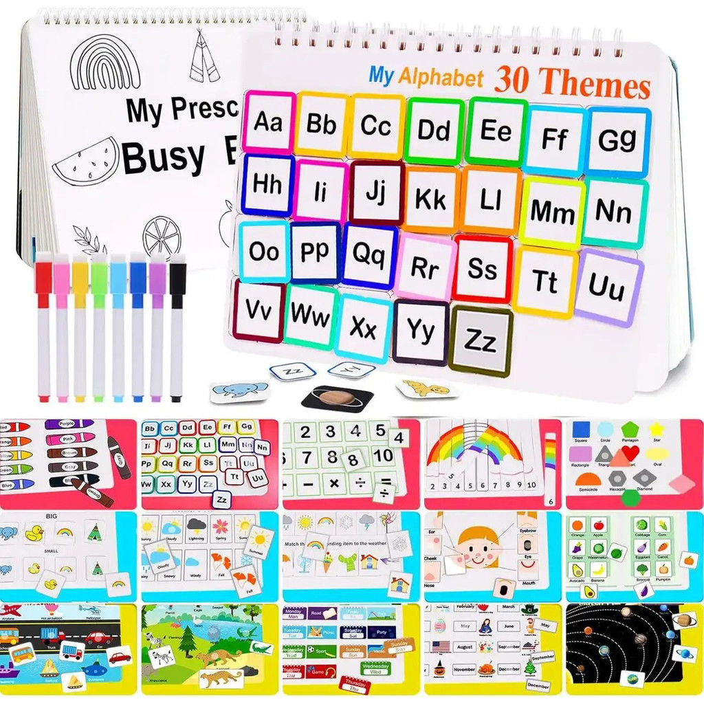 [30Themes]MontessoriBusyBookforKids,PreschoolingAtivties,ToddlerBusyBoard,Giftsfors,ChristmasGifts,T